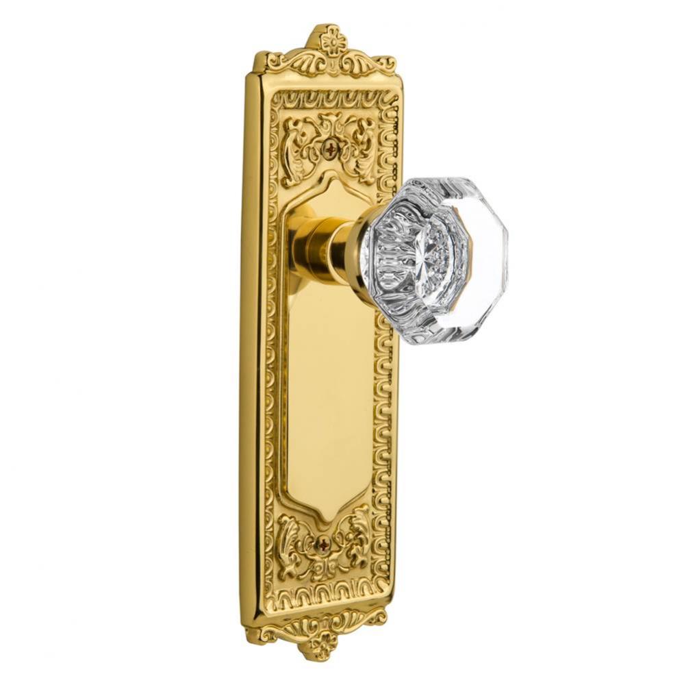 Nostalgic Warehouse Egg & Dart Plate Privacy Waldorf Door Knob in Polished Brass