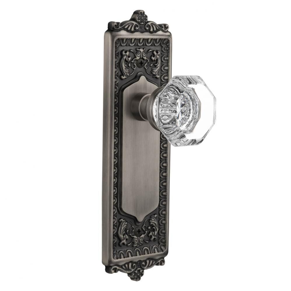 Nostalgic Warehouse Egg & Dart Plate Privacy Waldorf Door Knob in Antique Pewter