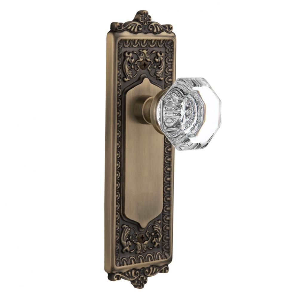 Nostalgic Warehouse Egg & Dart Plate Privacy Waldorf Door Knob in Antique Brass