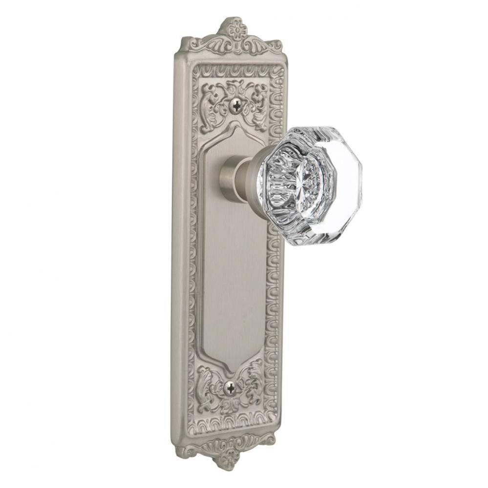 Nostalgic Warehouse Egg & Dart Plate Passage Waldorf Door Knob in Satin Nickel