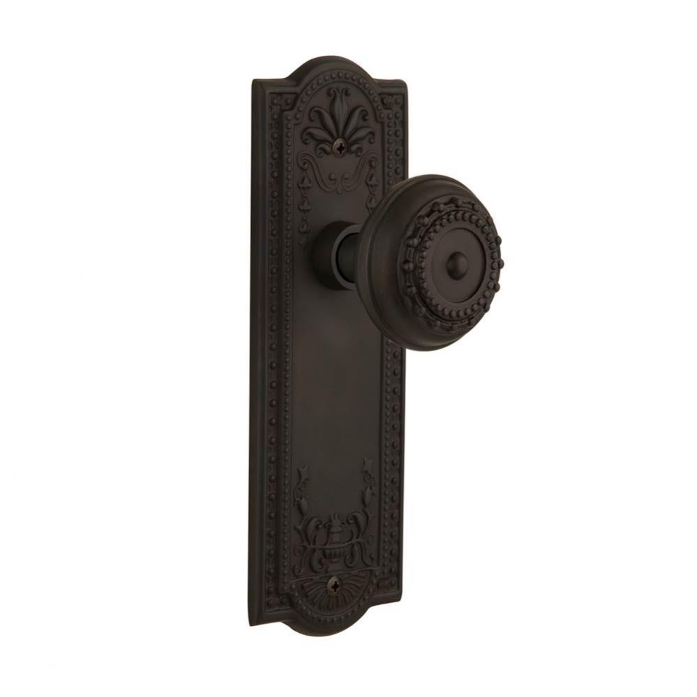 Nostalgic Warehouse Meadows Plate Passage Meadows Door Knob in Oil-Rubbed Bronze
