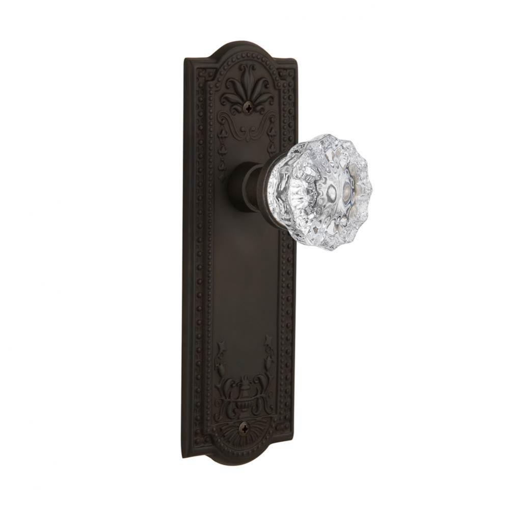 Nostalgic Warehouse Meadows Plate Double Dummy Crystal Glass Door Knob in Oil-Rubbed Bronze