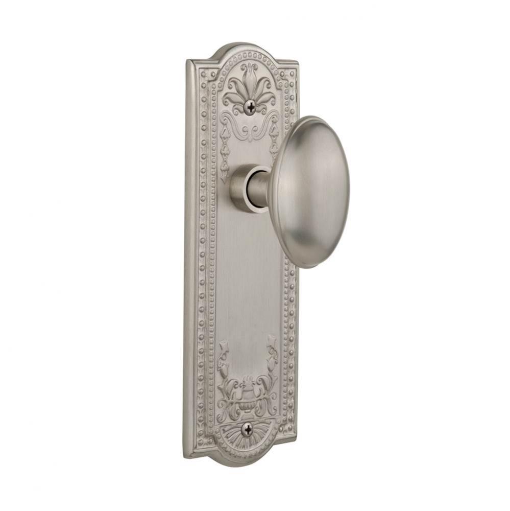 Nostalgic Warehouse Meadows Plate Double Dummy Homestead Door Knob in Satin Nickel
