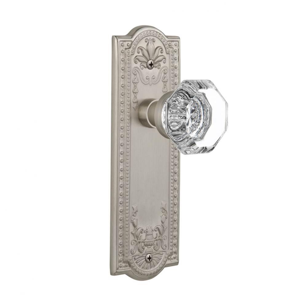 Nostalgic Warehouse Meadows Plate Privacy Waldorf Door Knob in Satin Nickel