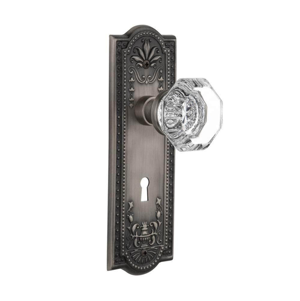 Nostalgic Warehouse Meadows Plate with Keyhole Passage Waldorf Door Knob in Antique Pewter