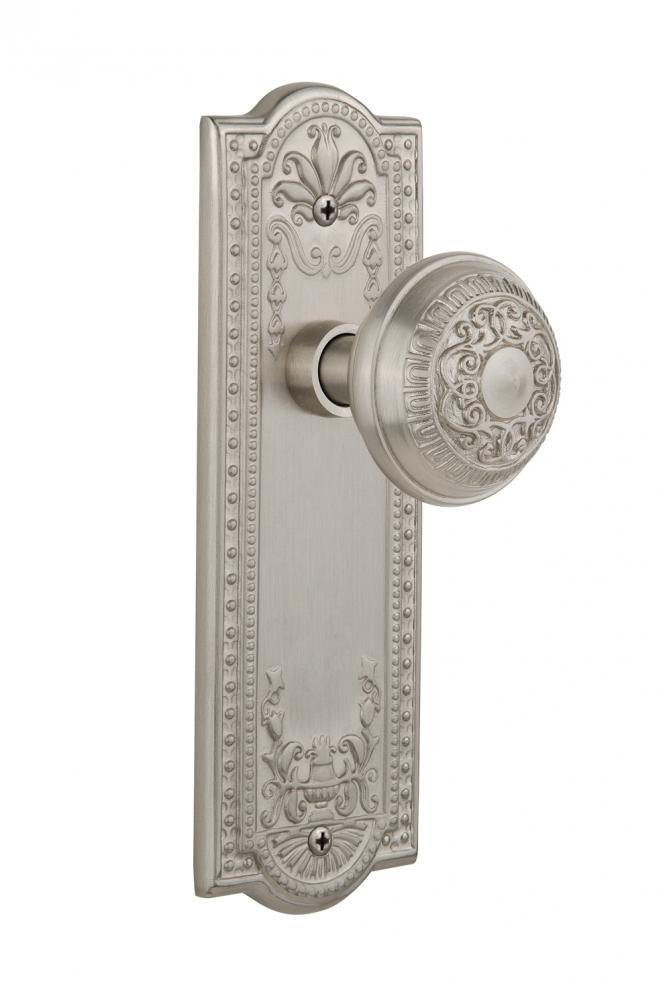 Nostalgic Warehouse Meadows Plate Passage Egg & Dart Door Knob in Satin Nickel