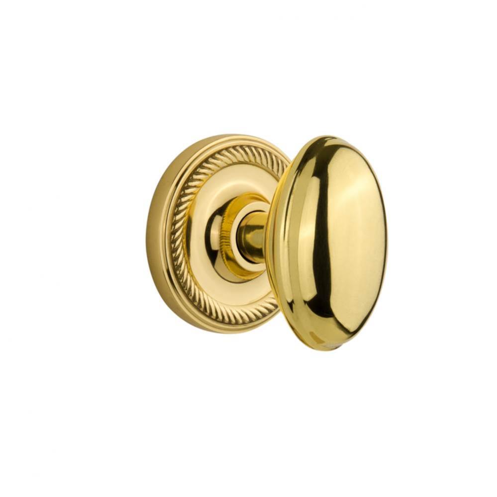 Nostalgic Warehouse Rope Rosette Single Dummy Homestead Door Knob in Polished Brass