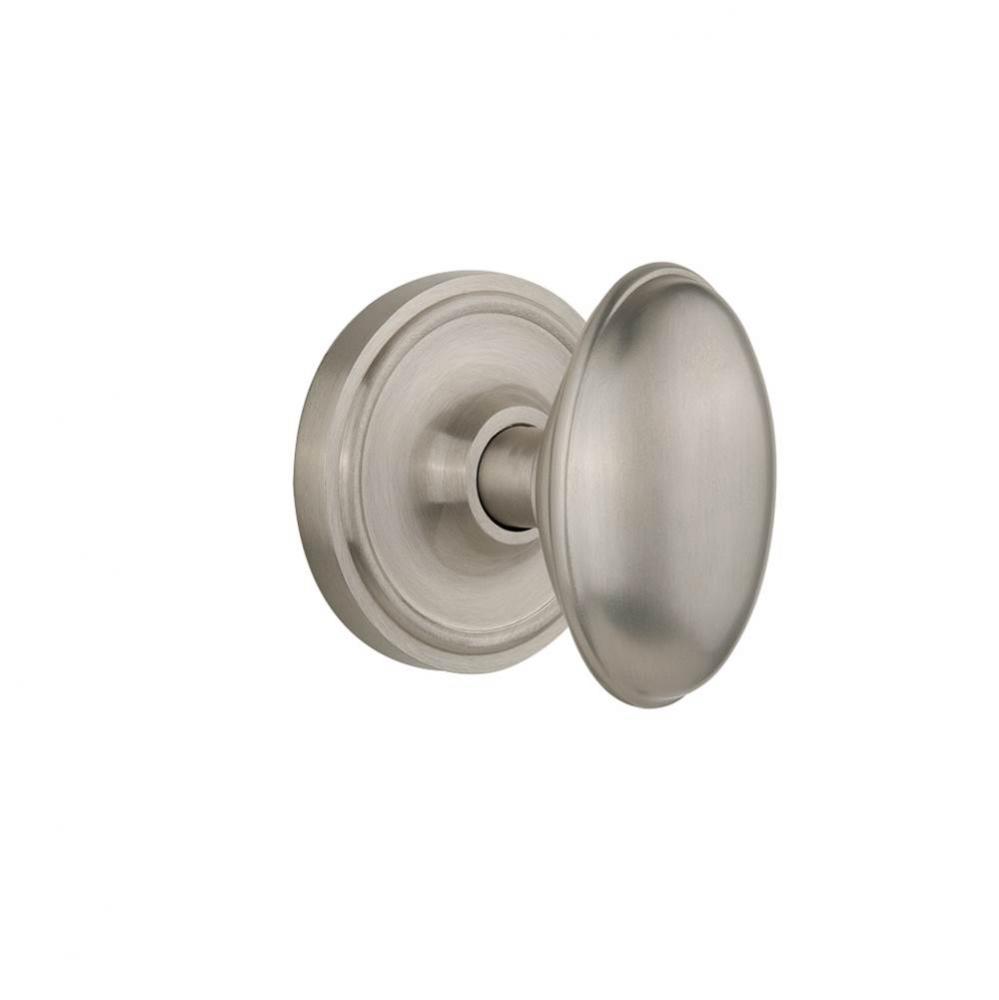 Nostalgic Warehouse Classic Rosette Passage Homestead Door Knob in Satin Nickel