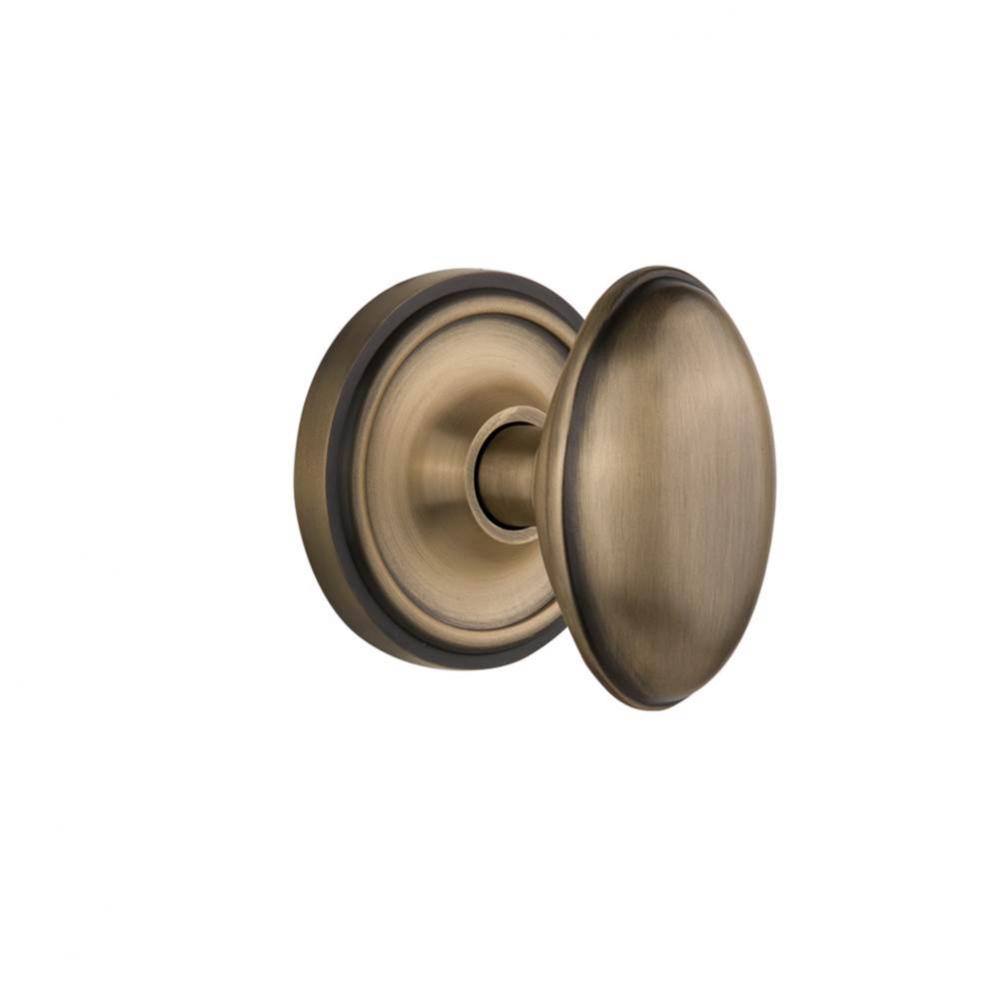 Nostalgic Warehouse Classic Rosette Double Dummy Homestead Door Knob in Antique Brass