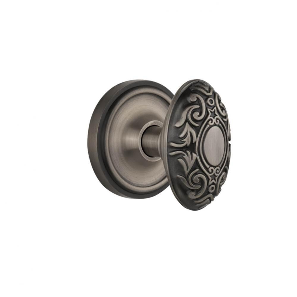 Nostalgic Warehouse Classic Rosette Passage Victorian Door Knob in Antique Pewter