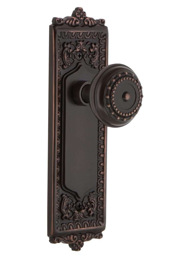 Nostalgic Warehouse Egg & Dart Plate Single Dummy Meadows Door Knob in Timeless Bronze