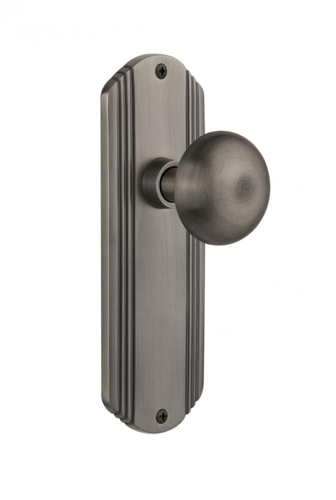 Nostalgic Warehouse Deco Plate Passage New York Door Knob in Antique Pewter