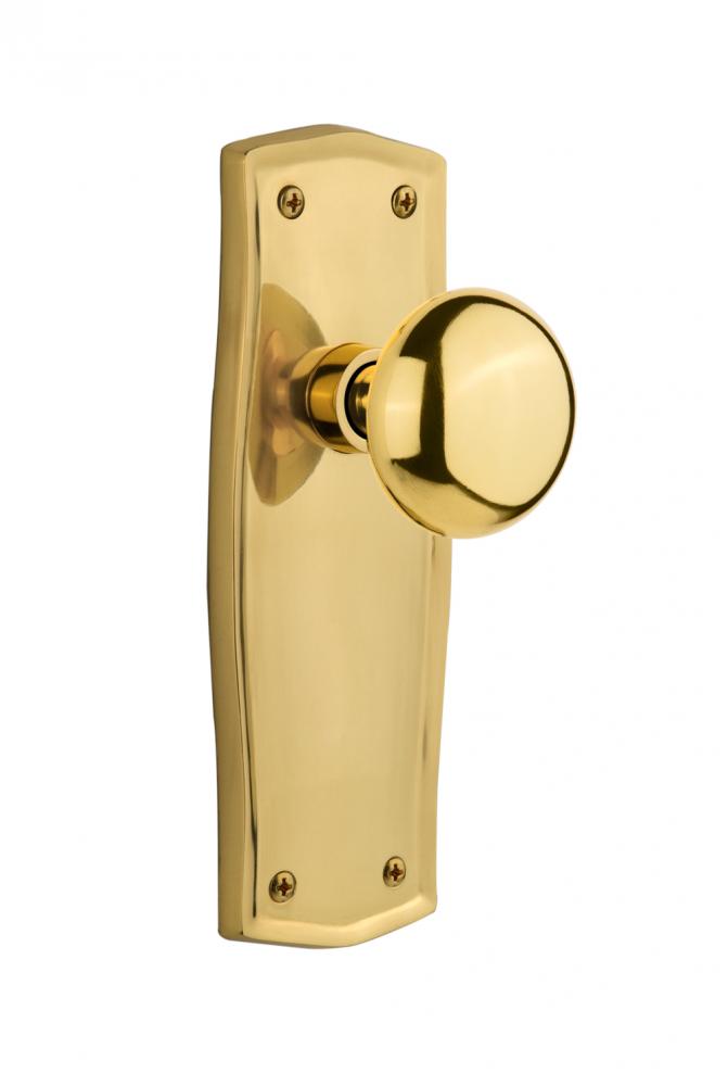 Nostalgic Warehouse Prairie Plate Passage New York Door Knob in Polished Brass