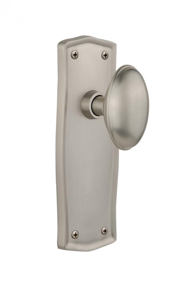 Nostalgic Warehouse Prairie Plate Privacy Homestead Door Knob in Satin Nickel