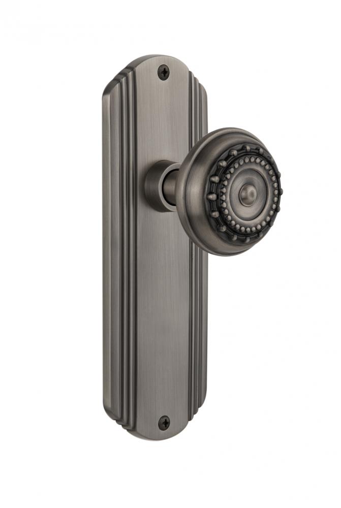 Nostalgic Warehouse Deco Plate Passage Meadows Door Knob in Antique Pewter