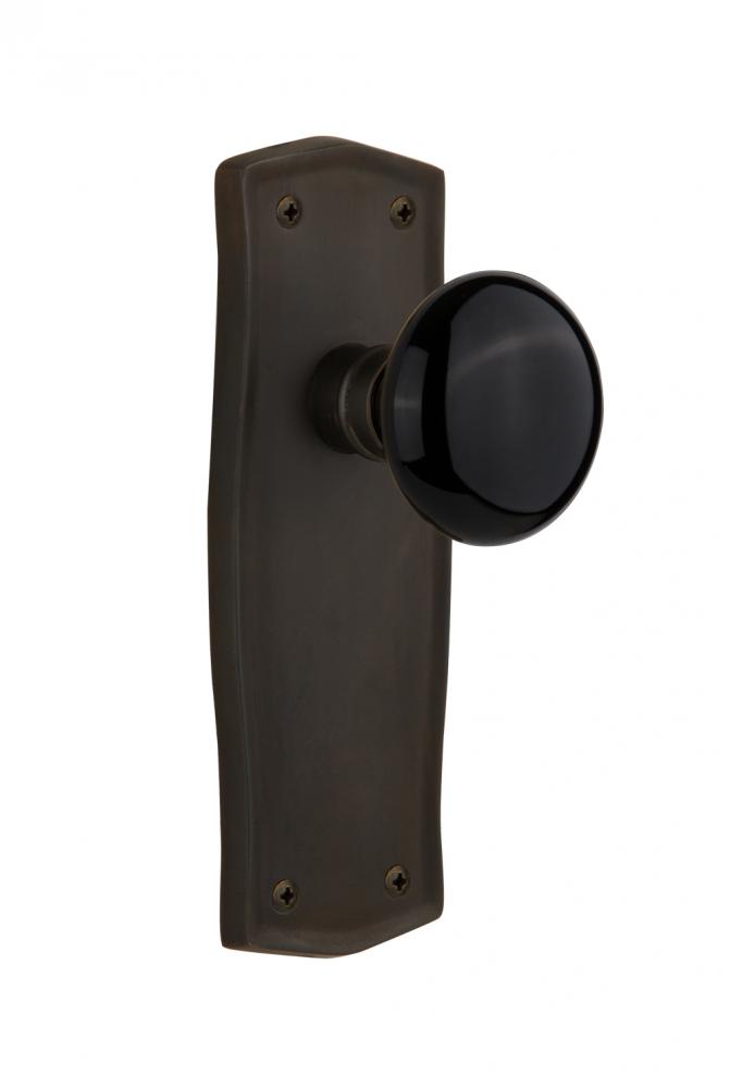Nostalgic Warehouse Prairie Plate Passage Black Porcelain Door Knob in Oil-Rubbed Bronze