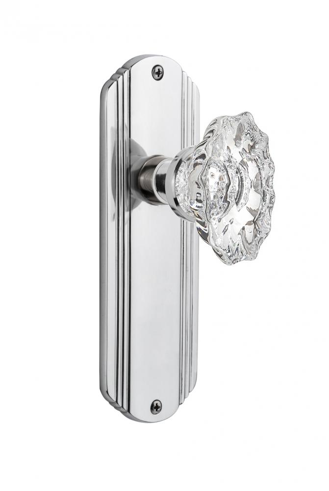 Nostalgic Warehouse Deco Plate Privacy Chateau Door Knob in Bright Chrome