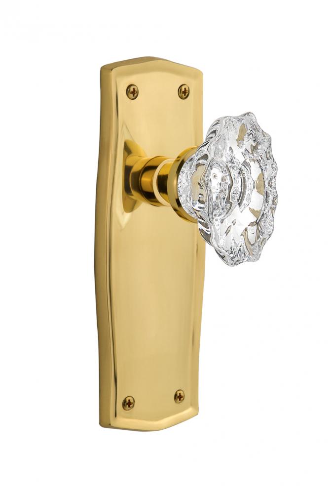 Nostalgic Warehouse Prairie Plate Passage Chateau Door Knob in Unlacquered Brass