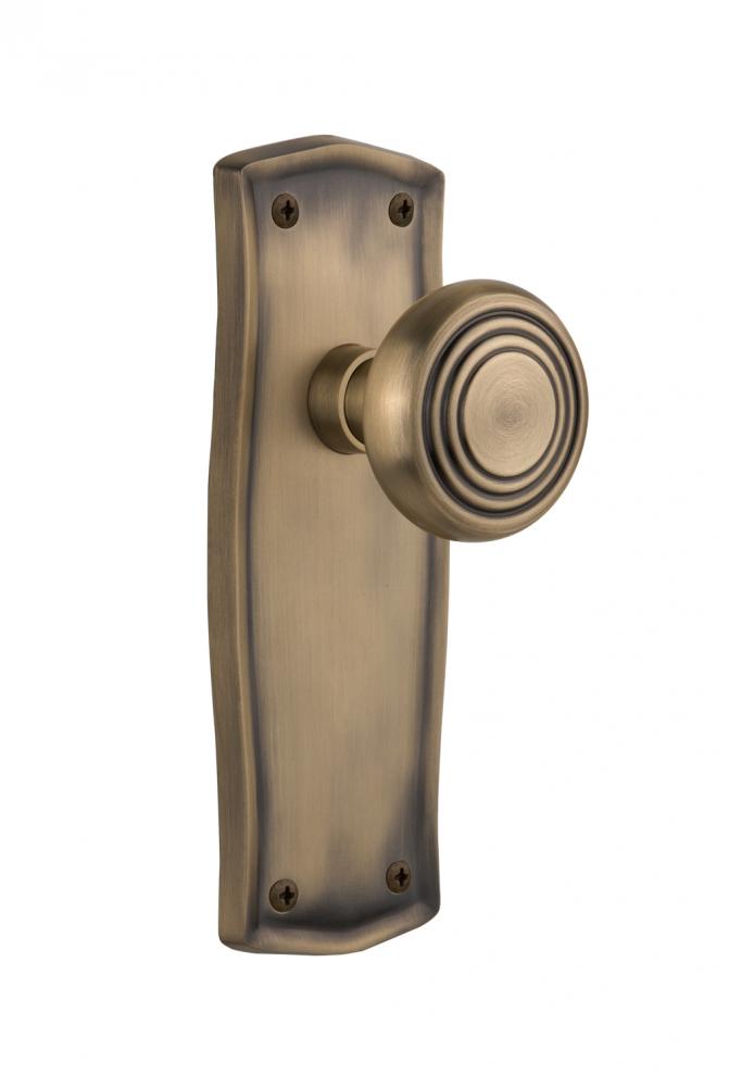 Nostalgic Warehouse Prairie Plate Passage Deco Door Knob in Antique Brass