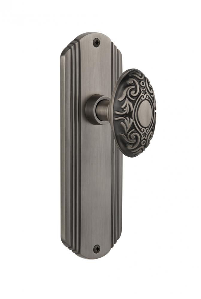 Nostalgic Warehouse Deco Plate Single Dummy Victorian Door Knob in Antique Pewter
