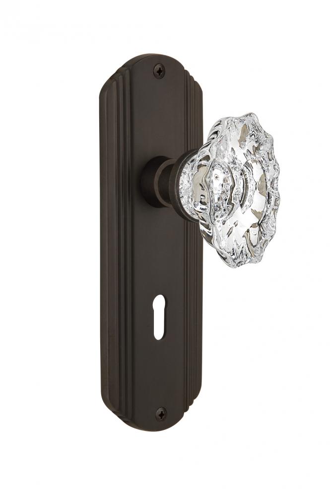 Nostalgic Warehouse Deco Plate with Keyhole Double Dummy Chateau Door Knob in Oil-Rubbed Bronze