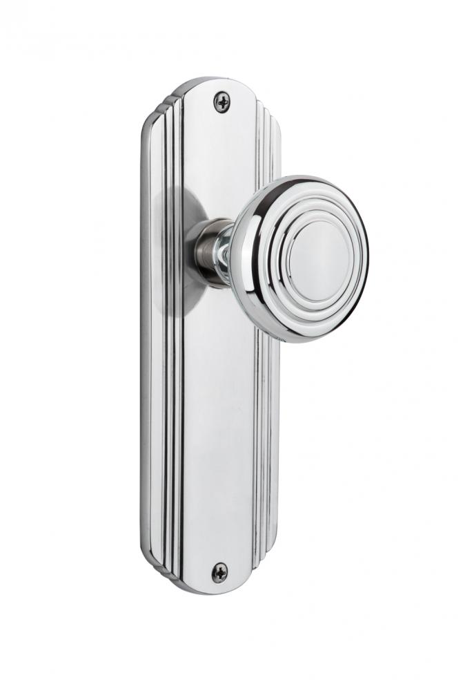 Nostalgic Warehouse Deco Plate Single Dummy Deco Door Knob in Bright Chrome