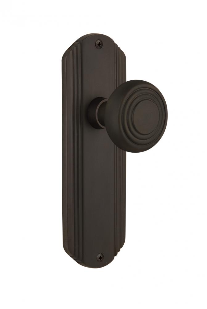Nostalgic Warehouse Deco Plate Single Dummy Deco Door Knob in Oil-Rubbed Bronze