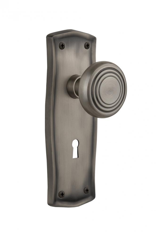 Nostalgic Warehouse Prairie Plate with Keyhole Single Dummy Deco Door Knob in Antique Pewter