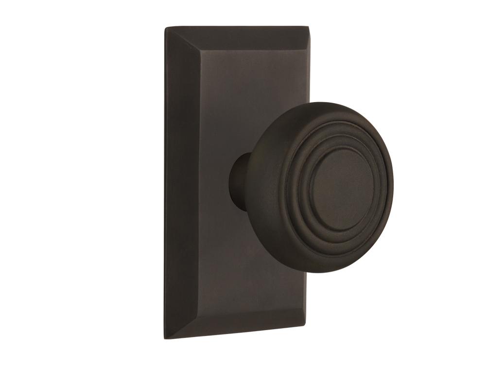 Nostalgic Warehouse Studio Plate Single Dummy Deco Door Knob in Oil-Rubbed Bronze