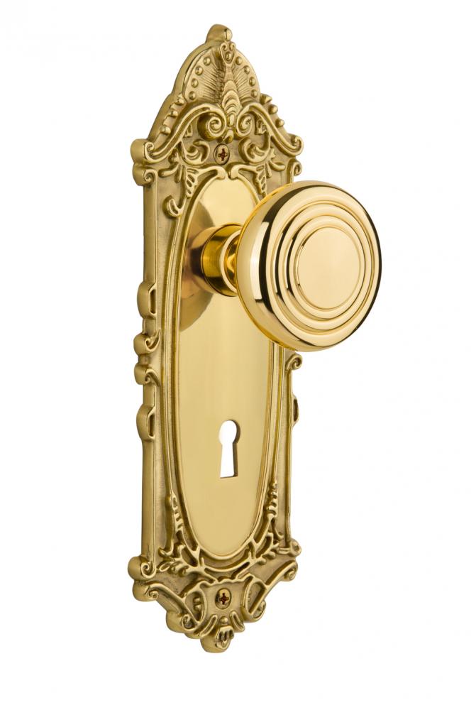 Nostalgic Warehouse Victorian Plate with Keyhole Single Dummy Deco Door Knob in Unlacquered Brass