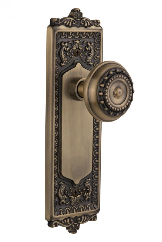 Nostalgic Warehouse Egg & Dart Plate Privacy Meadows Door Knob in Antique Brass