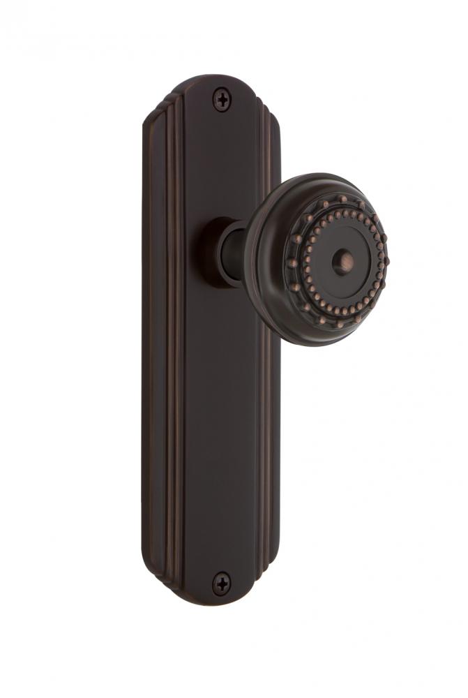 Nostalgic Warehouse Deco Plate Passage Meadows Door Knob in Timeless Bronze