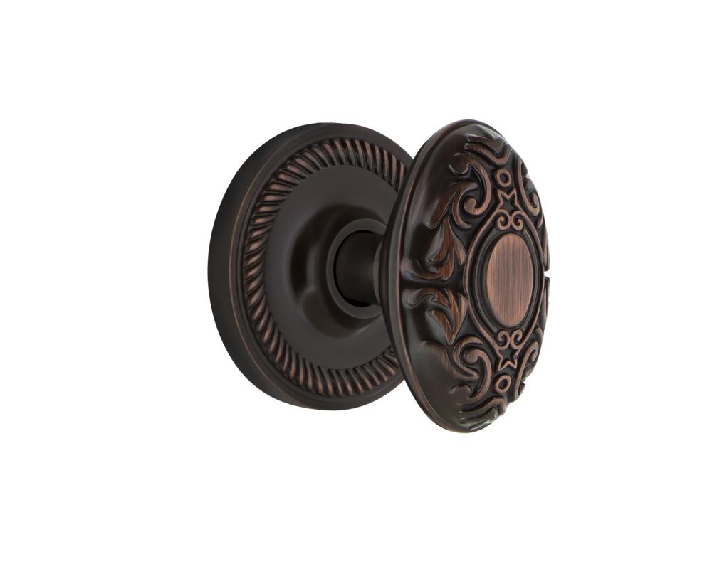 Nostalgic Warehouse Rope Rosette Single Dummy Victorian Door Knob in Timeless Bronze