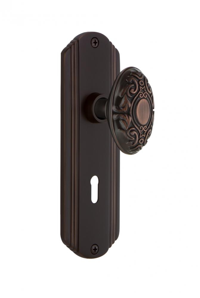 Nostalgic Warehouse Deco Plate with Keyhole Single Dummy Victorian Door Knob in Timeless Bronze