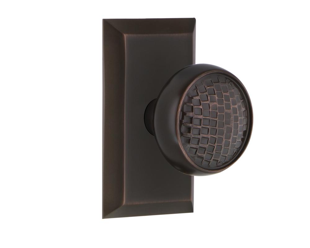 Nostalgic Warehouse Studio Plate Double Dummy Craftsman Door Knob in Timeless Bronze