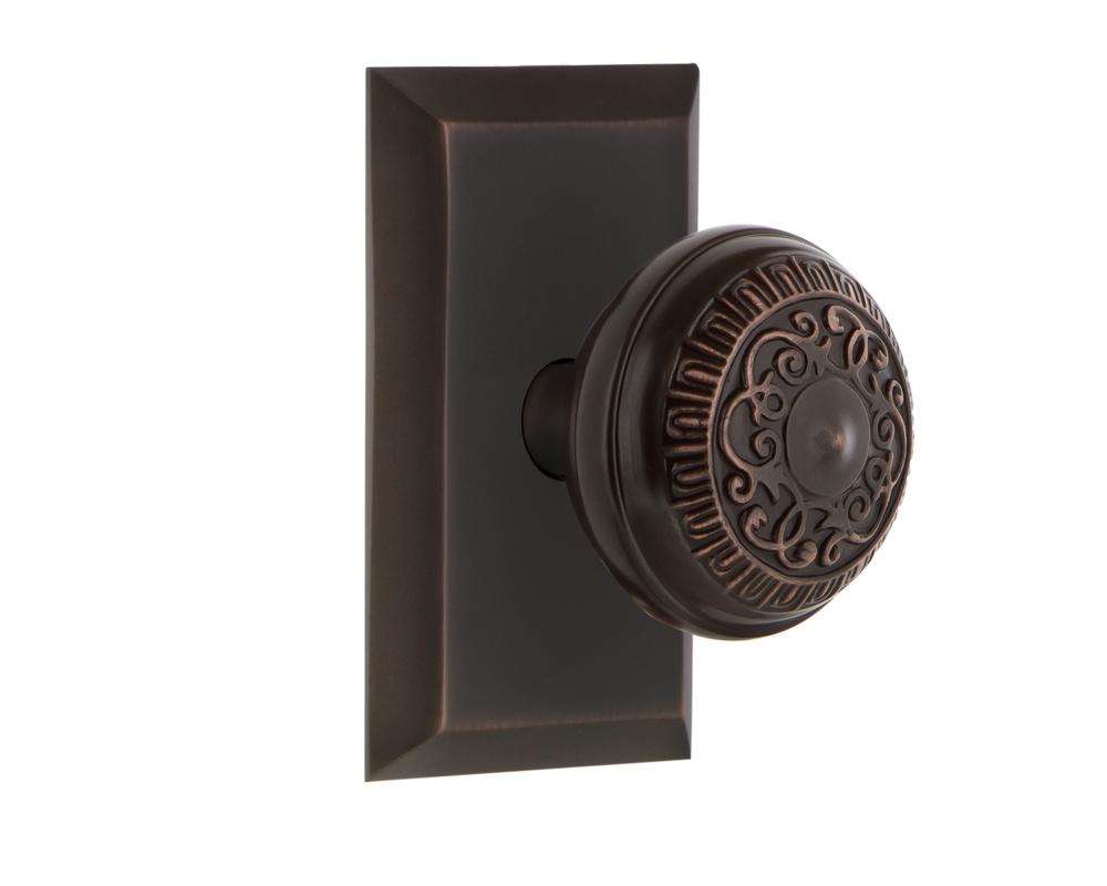 Nostalgic Warehouse Studio Plate Double Dummy Egg & Dart Door Knob in Timeless Bronze