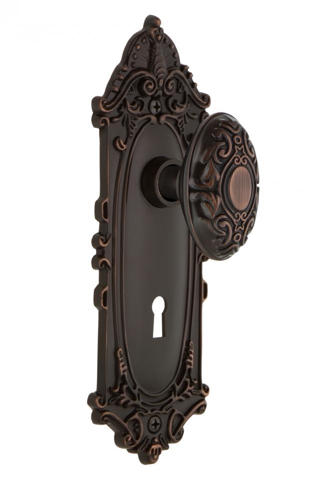 Nostalgic Warehouse Victorian Plate Interior Mortise Victorian Door Knob in Timeless Bronze
