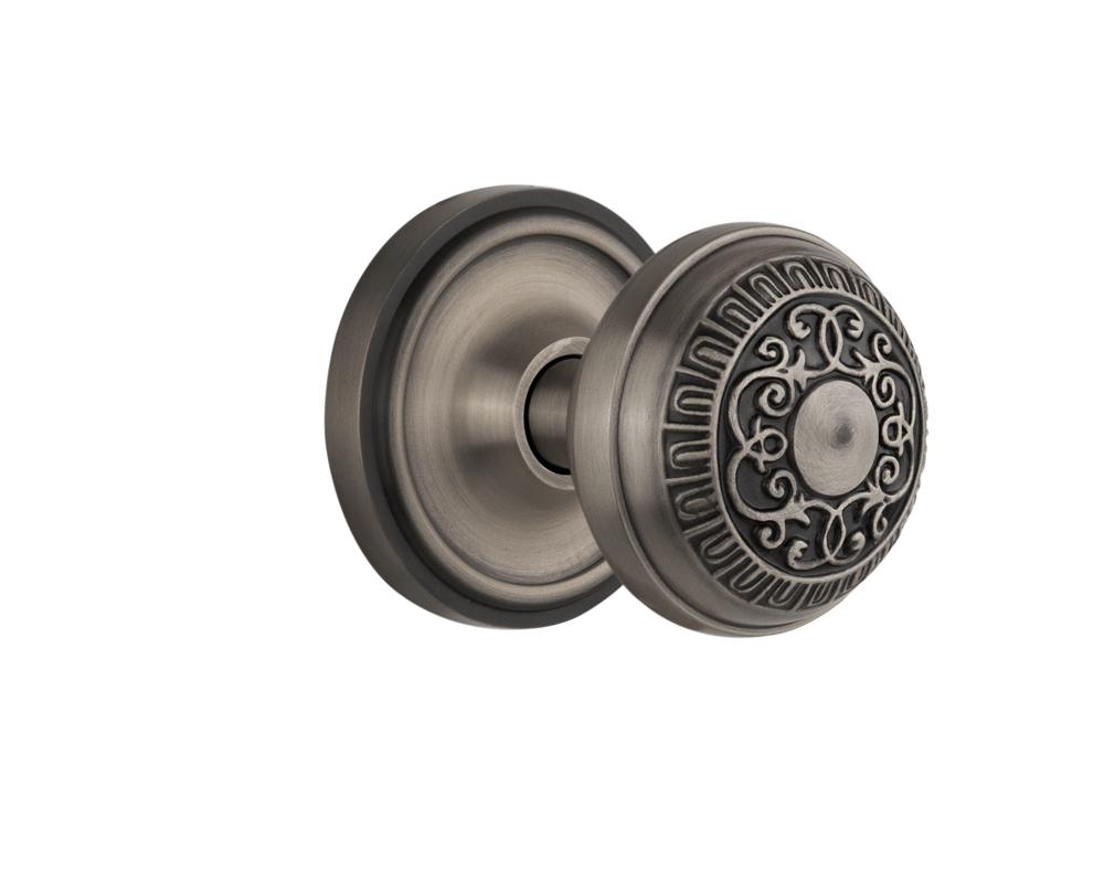 Nostalgic Warehouse Classic Rosette Passage Egg & Dart Door Knob in Antique Pewter