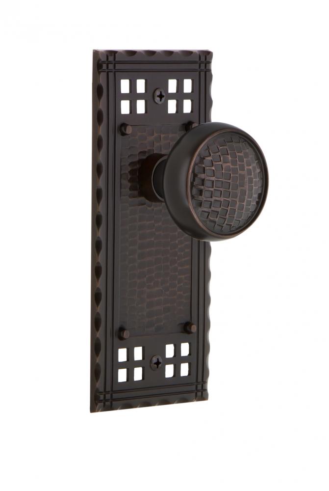 Nostalgic Warehouse Craftsman Plate Passage Craftsman Door Knob in Timeless Bronze
