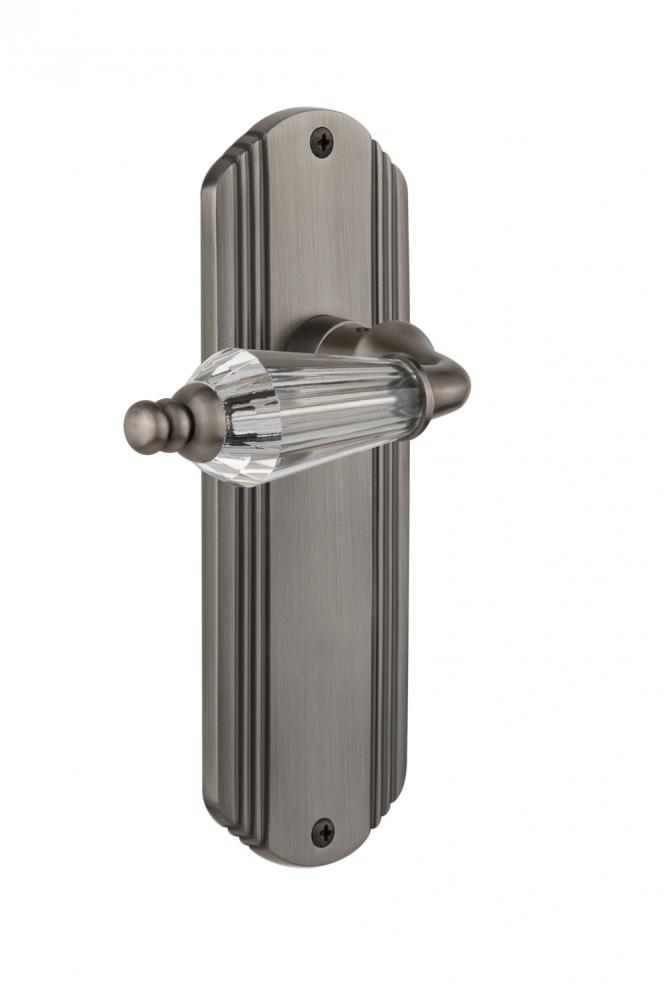 Nostalgic Warehouse Deco Plate Passage Parlor Lever in Antique Pewter