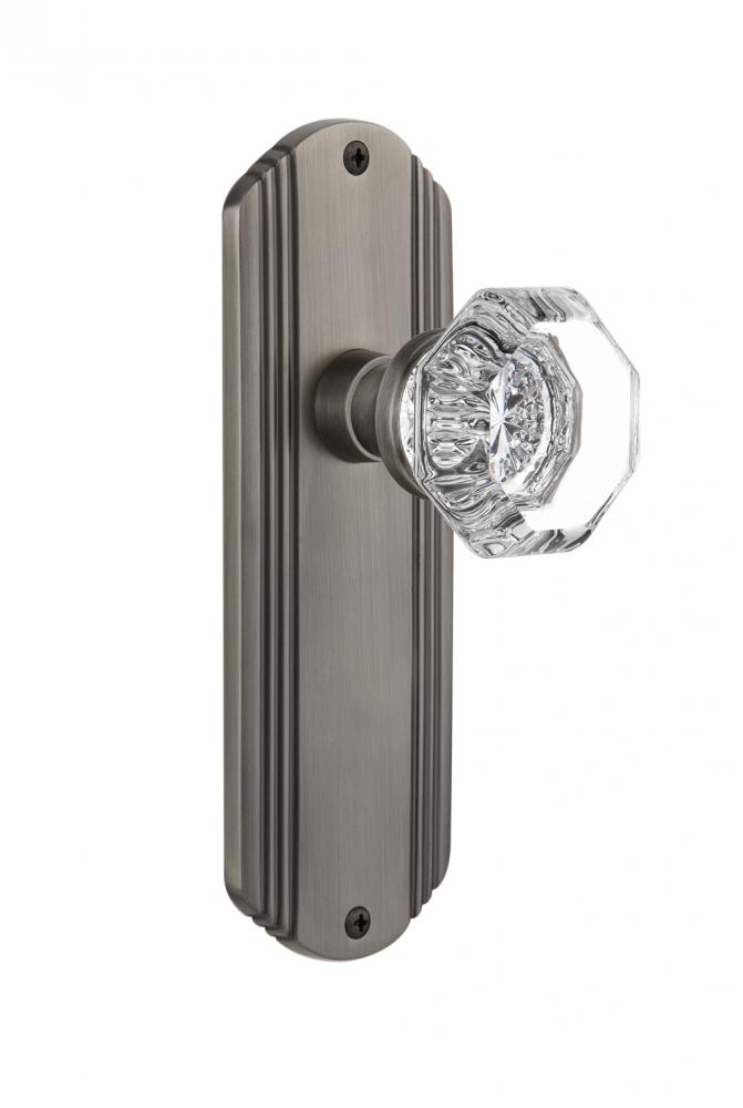 Nostalgic Warehouse Deco Plate Passage Waldorf Door Knob in Antique Pewter