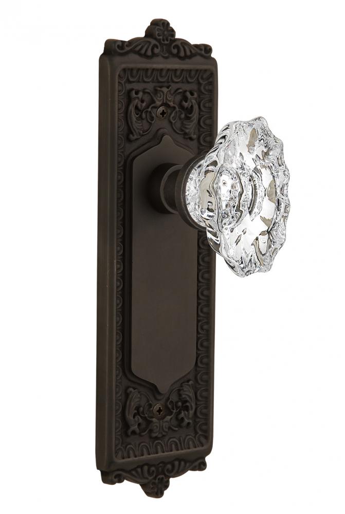 Nostalgic Warehouse Egg & Dart Plate Passage Chateau Door Knob in Oil-Rubbed Bronze