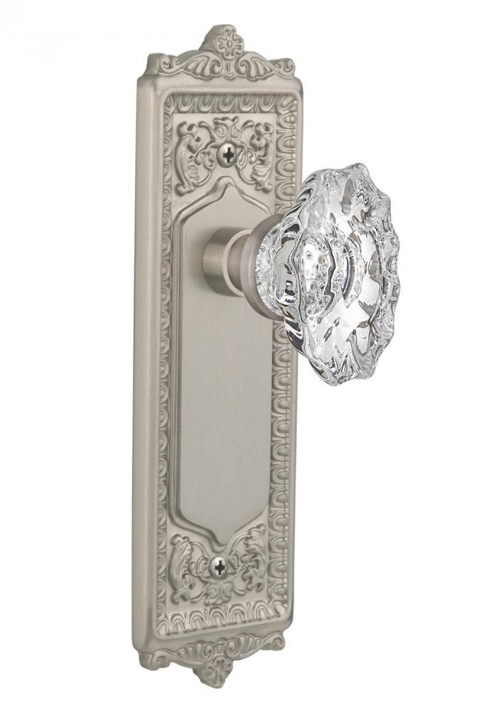 Nostalgic Warehouse Egg & Dart Plate Passage Chateau Door Knob in Satin Nickel