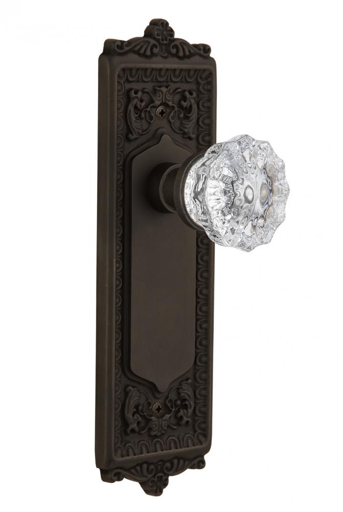 Nostalgic Warehouse Egg & Dart Plate Passage Crystal Glass Door Knob in Oil-Rubbed Bronze