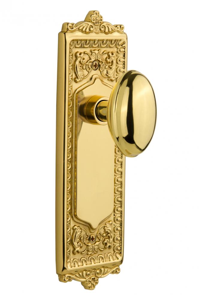 Nostalgic Warehouse Egg & Dart Plate Passage Homestead Door Knob in Polished Brass