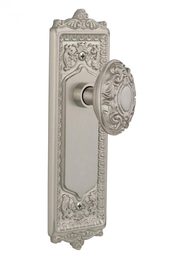 Nostalgic Warehouse Egg & Dart Plate Passage Victorian Door Knob in Satin Nickel