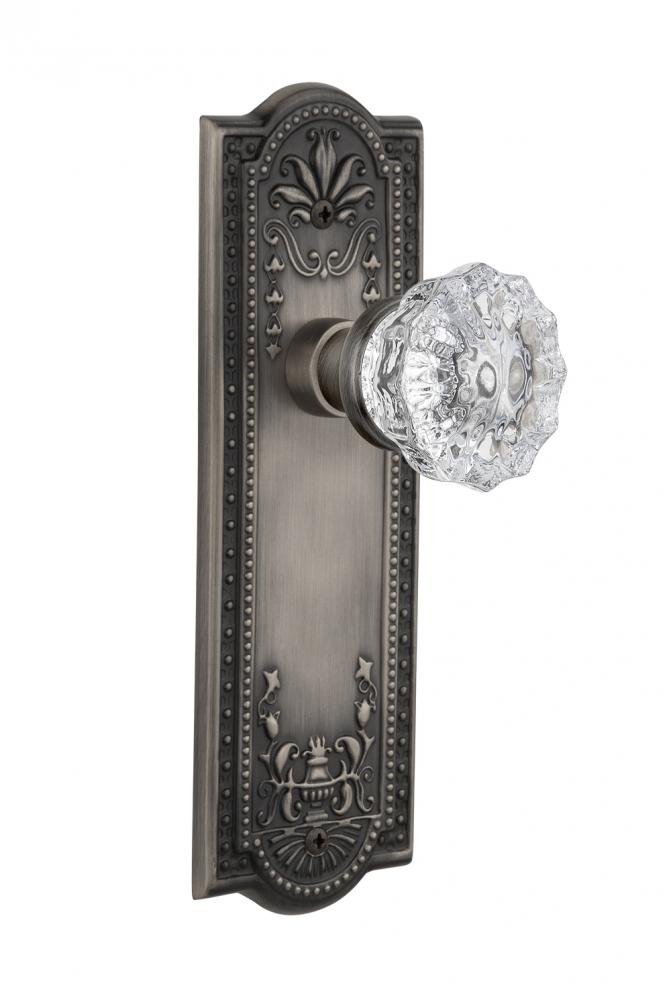 Nostalgic Warehouse Meadows Plate Passage Crystal Glass Door Knob in Antique Pewter