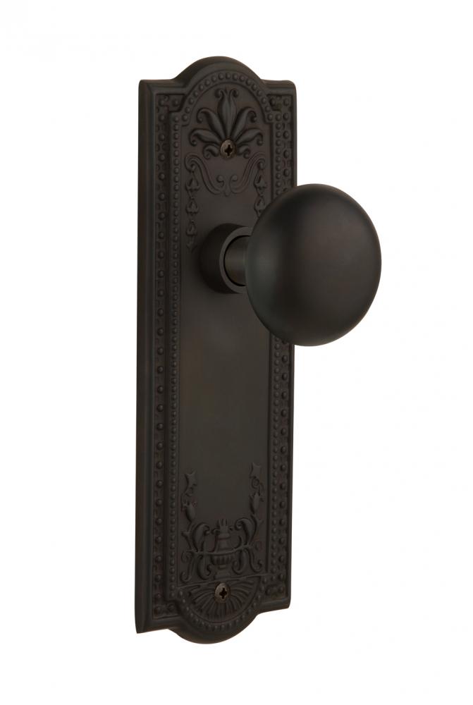 Nostalgic Warehouse Meadows Plate Passage New York Door Knob in Oil-Rubbed Bronze