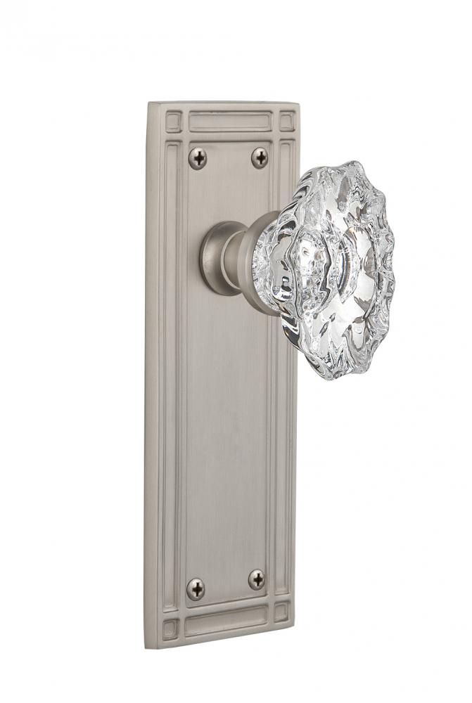 Nostalgic Warehouse Mission Plate Passage Chateau Door Knob in Satin Nickel