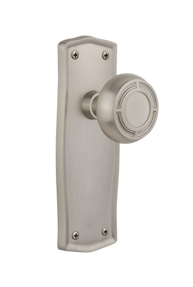 Nostalgic Warehouse Prairie Plate Passage Mission Door Knob in Satin Nickel